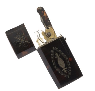 Lot 158 - George III tortoiseshell and pique etui
