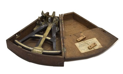 Lot 410 - Spencer, Browning & Co. - Early Victorian oak cased navigational octant