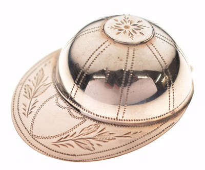 Lot 280 - Late Victorian silver novelty caddy spoon in the form of a jockey cap