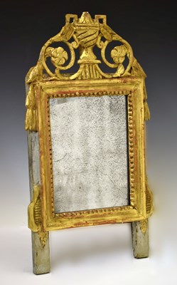 Lot 405 - Late 18th or early 19th century North European parcel-gilt and grey painted mirror