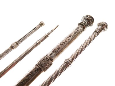 Lot 229 - Silver pencil and plated pencils
