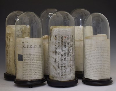 Lot 426 - Three pairs of large glass domes, etc