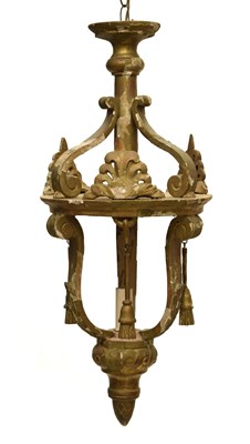 Lot 435 - Italian giltwood and gesso hall lantern