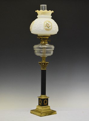 Lot 723 - Corinthian column oil lamp