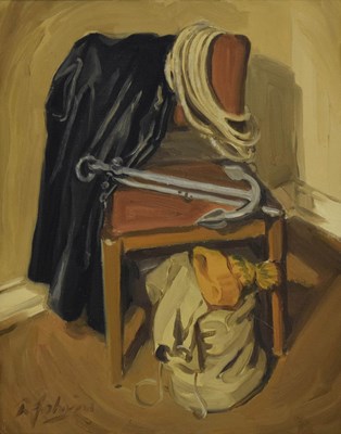 Lot 621 - Ronald Henry Johnson (British, 1930-2025) - Oil on canvas - 'Home is the Sailor'