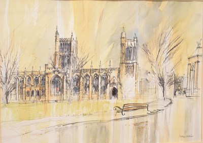 Lot 591 - Patrick Collins (1904 Arts) - Watercolour and ink - Bristol Cathedral