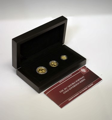 Lot 6 - Queen Elizabeth II - Tristan da Cunha 'Double Portrait Gold Sovereign Series' three coin set, 2017