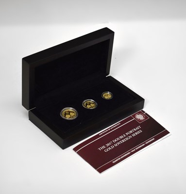 Lot 8 - Queen Elizabeth II - Tristan da Cunha 'Double Portrait Gold Sovereign Series' three coin set, 2017