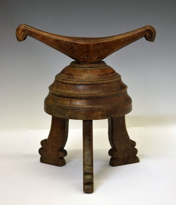 Lot 410 - Carved and turned hardwood headrest