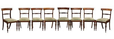 Lot 736 - Set of eight William IV rosewood dining chairs