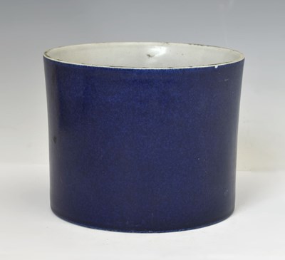 Lot 209 - Chinese porcelain powder blue glazed bitong or brush pot