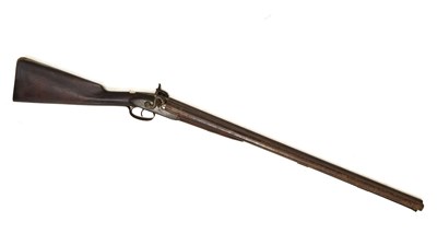 Lot 113 - 13 bore double barrelled percussion sporting gun by Snowdon