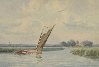 Lot William Lionel Wyllie (British, 1851-1931) - Watercolour - River scene