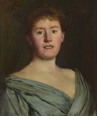 Lot Edwin Harris, RBSA (British, 1855-1906) - Oil on canvas - Portrait of a young woman
