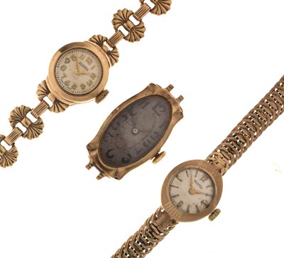 Lot 239 - Two Roamer 9ct gold cocktail watches