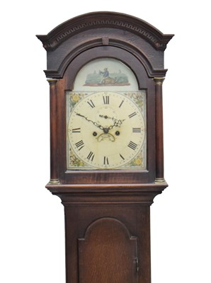 Lot 667 - Late 18th century oak cased 8-day longcase clock