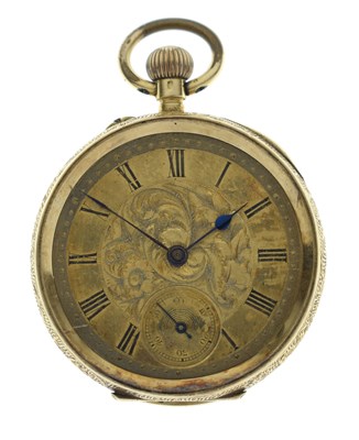 Lot 254 - Early 20th century 18K yellow metal pocket watch