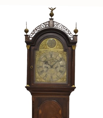 Lot 462 - George III inlaid mahogany cased 8-day brass dial longcase clock, (William) Taylor of Whitehaven