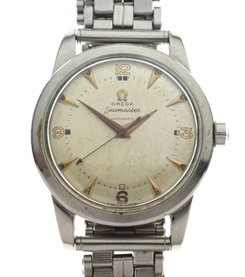 Lot 214 - Omega - 1950s Seamaster stainless steel bracelet watch, ref. C 2577-2