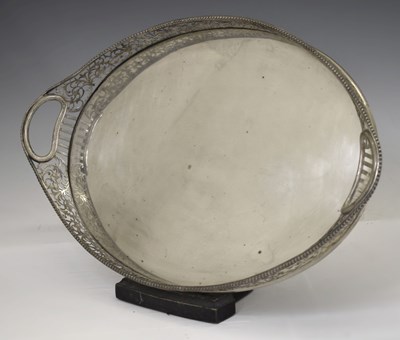 Lot 90 - Late Victorian silver gallery tray