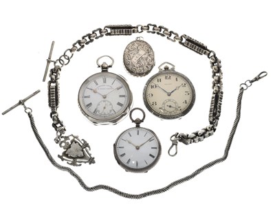 Lot 258 - Late Victorian silver cased open-face pocket watch