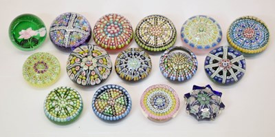 Lot 486 - Collection of millefiore and other glass paperweights