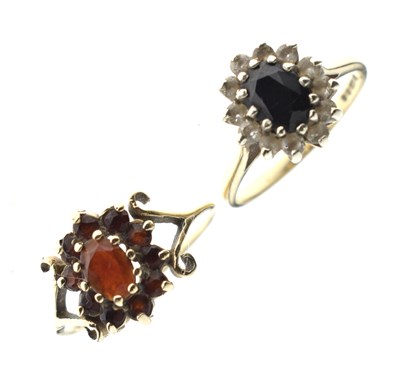 Lot 81 - Two 9ct gold gem-set dress rings