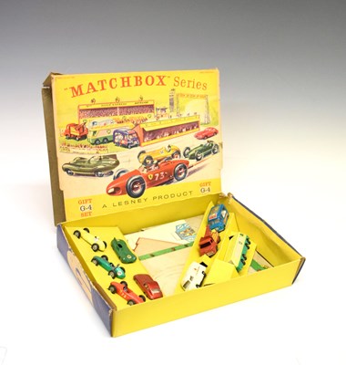 Lot 255 - Lesney Matchbox G-4 race track diecast model gift set