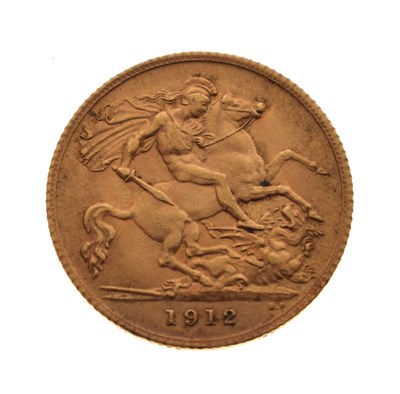 Lot 27 - George V gold half sovereign, 1912