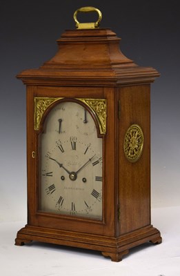 Lot 469 - George III fruitwood-cased twin fusee bracket clock, (Thomas) Baddely, Albrighton