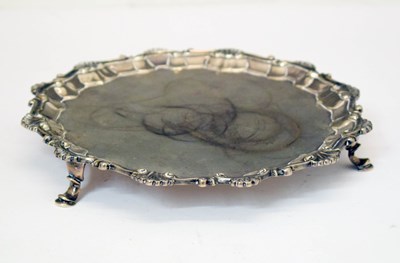 Lot 318 - George II silver card tray
