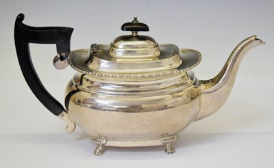 Lot 333 - George V silver teapot
