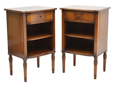 Lot 699 - Pair of mid 20th century mahogany bedside cabinets