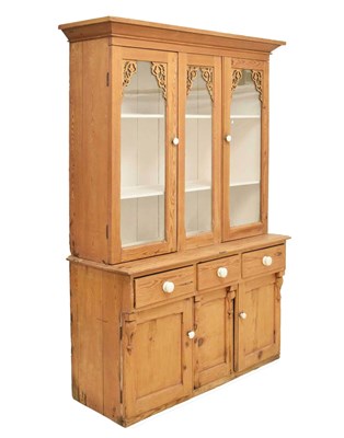Lot 700 - Victorian pine two-stage cabinet
