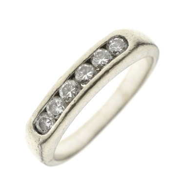 Lot 61 - Diamond half eternity ring, stamped 18K