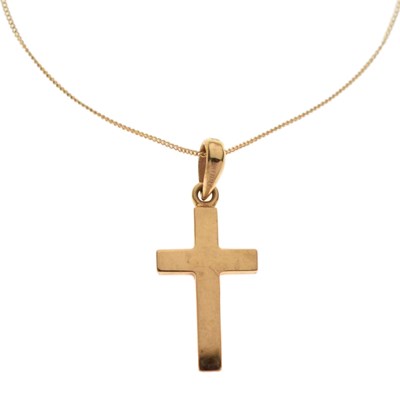 Lot 139 - 9ct gold crucifix pendant necklace