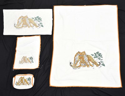 Lot 365 - Hermès, Paris - Leopard design four-piece bathroom set