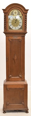 Lot 672 - Mid 20th century oak cased longcase clock, Kemp Bros, Bristol