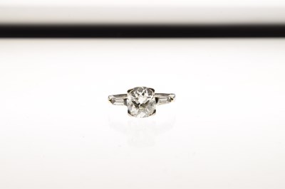 Lot 3 - Old cushion cut diamond solitaire ring