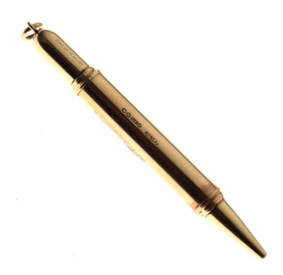Lot 87 - George V 9ct gold retractable pencil of bullet shaped design