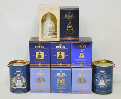 Lot 403 - Collection of ten Arthur Bell & Sons Bell's whisky in commemorative royal decanters