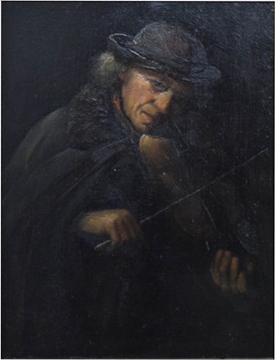 Lot 637 - 18th century school - Oil on panel - 'Violinist'