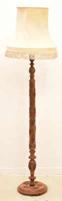 Lot 707 - 20th century carved wooden standard lamp