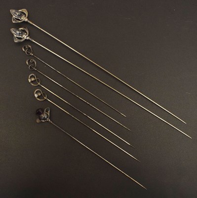 Lot 192 - Collection of mainly silver Art Nouveau hat pins