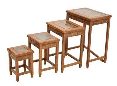 Lot 538 - Nest of four Chinese carved tables