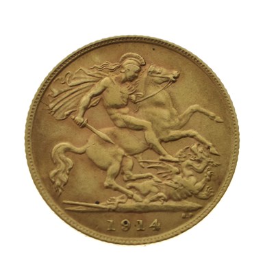 Lot 29 - George V half sovereign, 1914