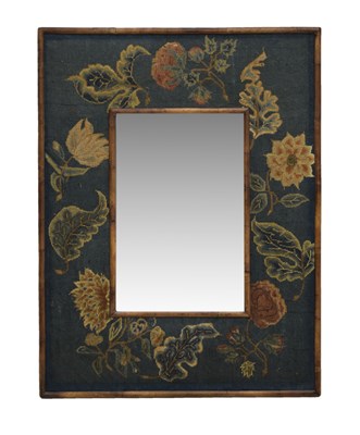 Lot 481 - William & Mary style walnut framed and needlepoint decorated wall mirror