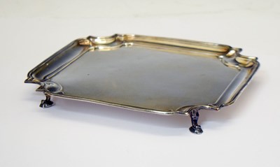 Lot 319 - George V silver salver of shaped square form