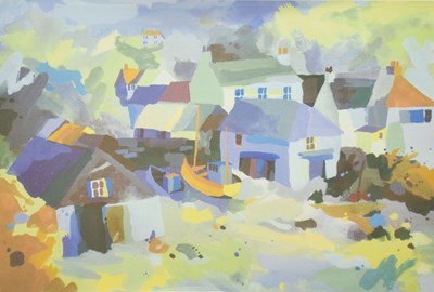 Lot 472 - Richard Tuff (b.1965) - Signed limited edition print - 'Cadgwith Boathouse'