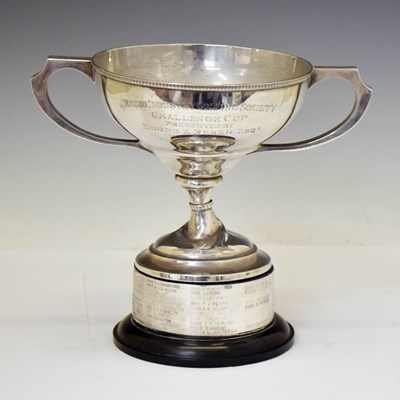 Lot 159 - George V silver trophy pedestal bowl